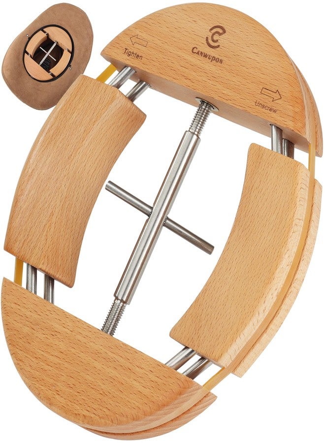 CANWUPON Hat Stretcher for Fitted Cowboy Hats Stretchers for Men - 4 Way Expander Extender Shaper Widener XL Large Size Enlarger (4 Way Wood) - Image 1